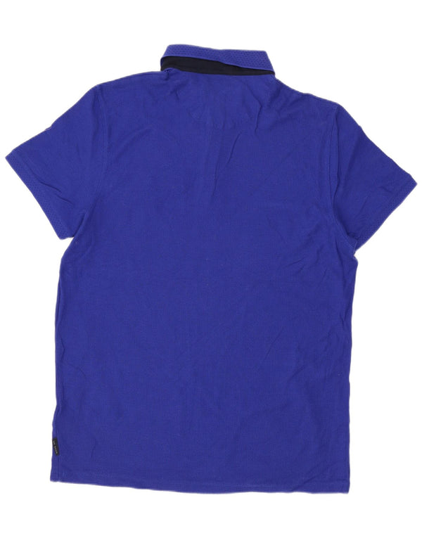 Camisa polo masculina Ted Baker tamanho 4 grande algodão azul