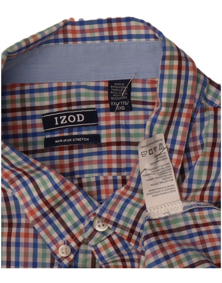 Camisa masculina IZOD 2XL algodão guingão multicolorido