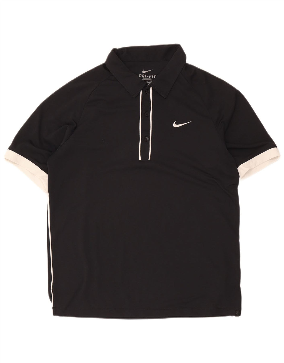 Camisa polo masculina Nike Dri Fit UK 38/40 médio preto colorblock poliéster