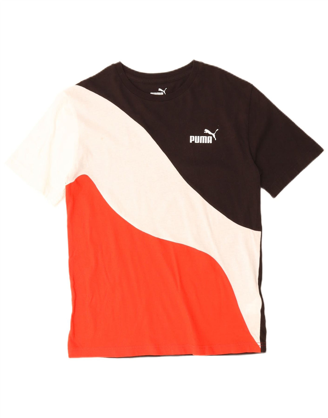 Camiseta feminina PUMA UK 14 grande algodão colorblock multicolorido