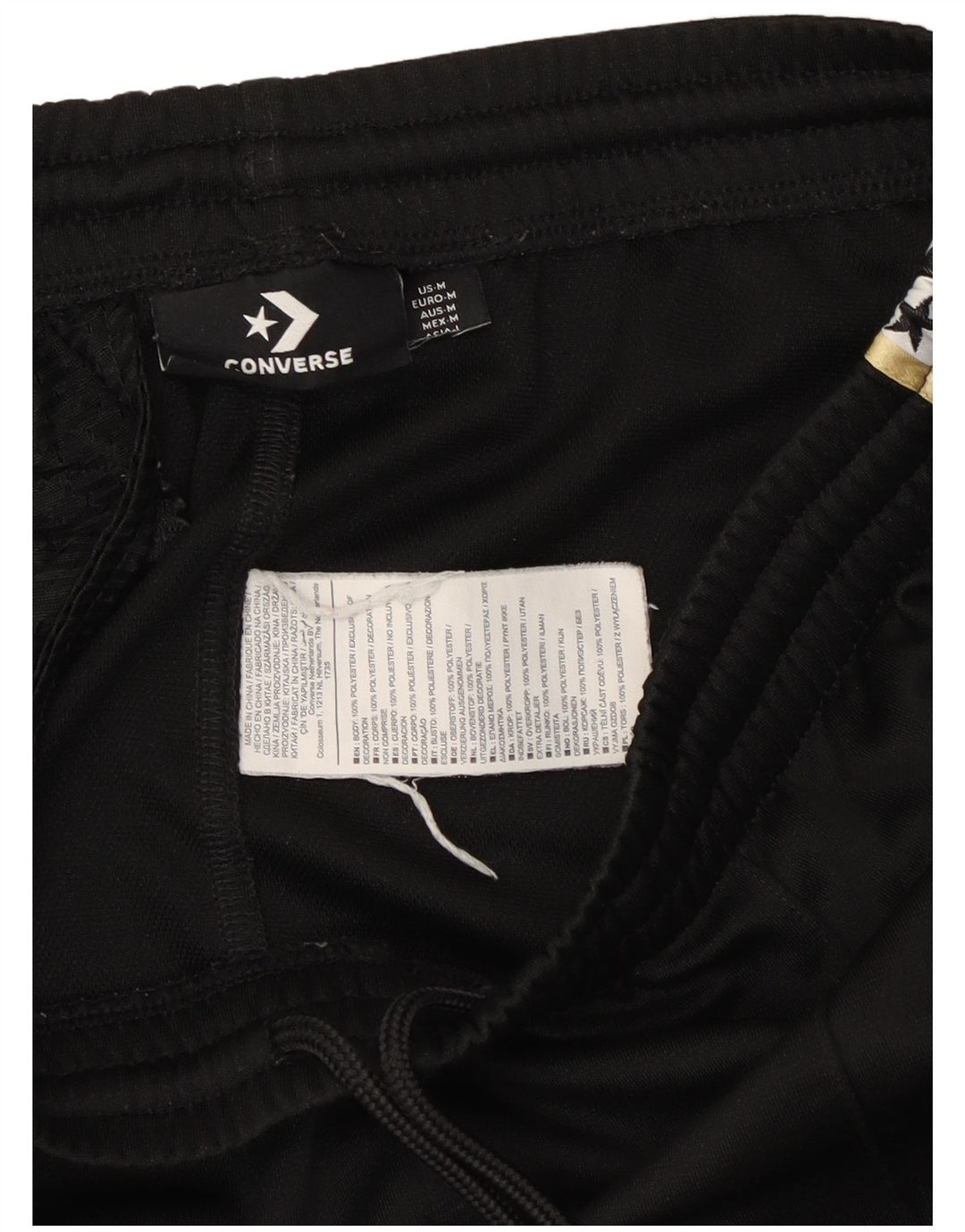Converse Mens Graphic Calças de treino Joggers Médio Algodão Preto