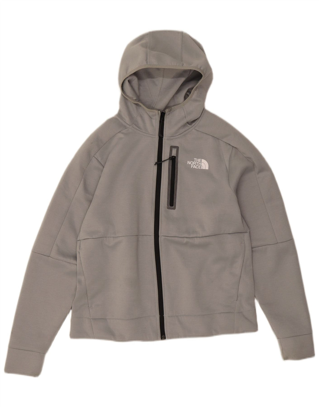 Suéter feminino com capuz e zíper The North Face UK 12 poliéster cinza médio