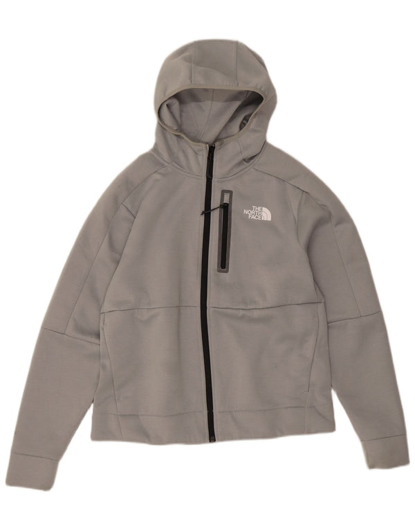 Suéter feminino com capuz e zíper The North Face UK 12 poliéster cinza médio