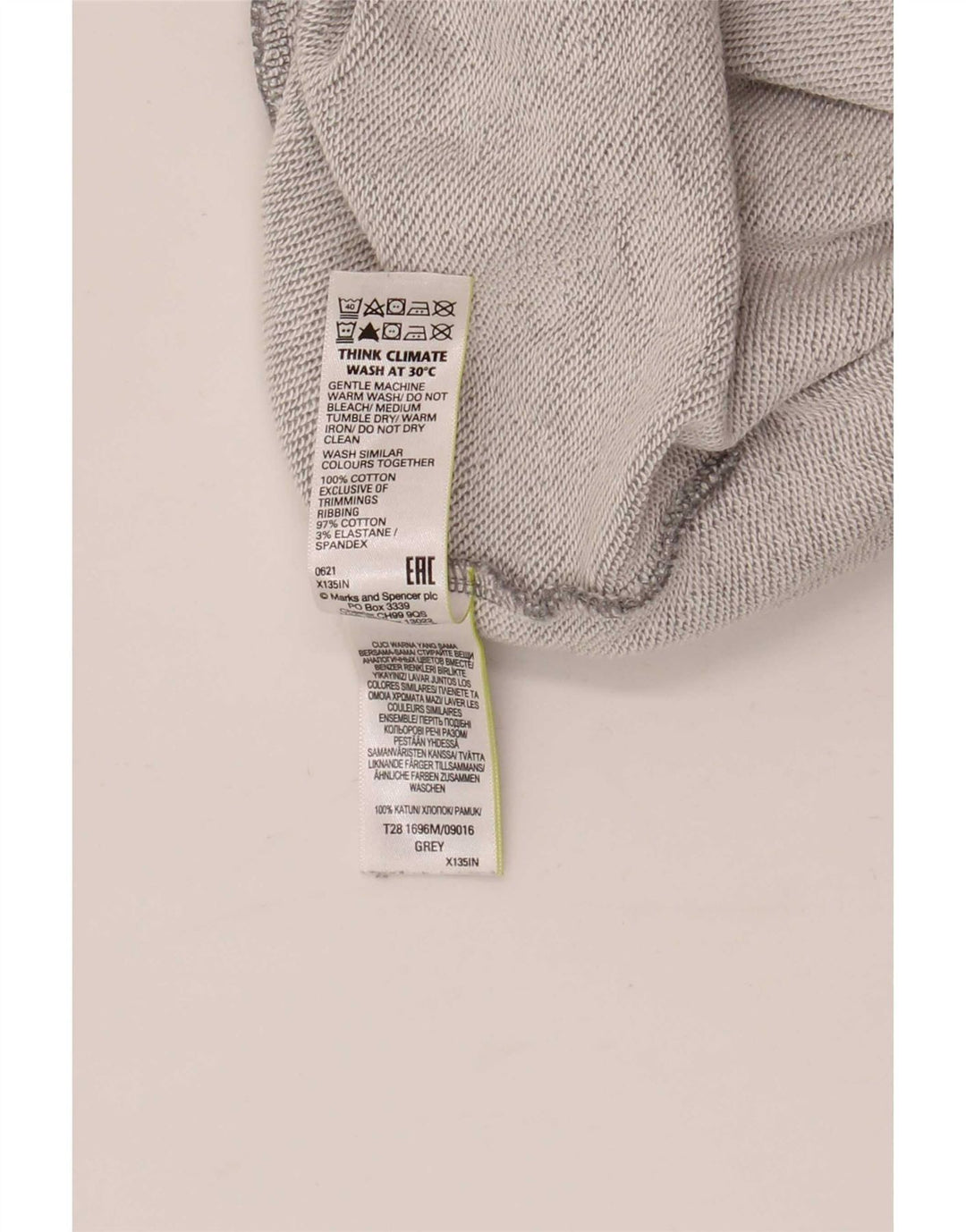 Calça de treino masculina Marks & Spencer grande algodão cinza