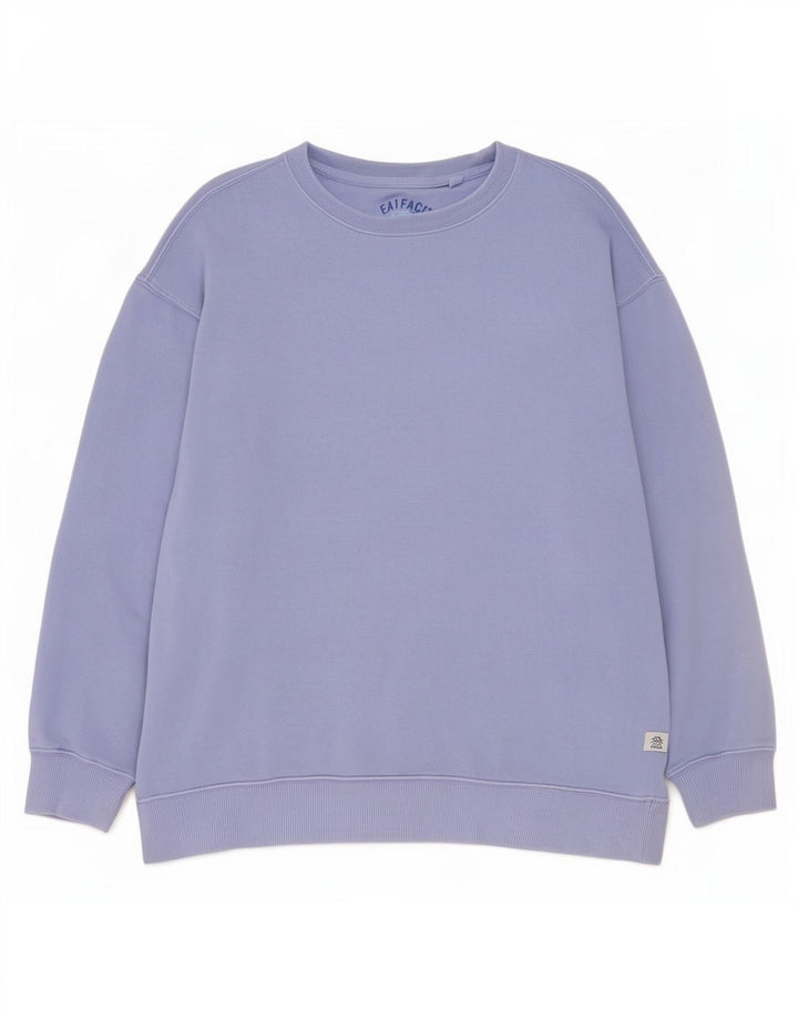 Moletom feminino Fat Face Jumper UK 12 algodão azul médio