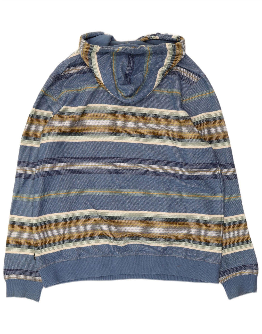 Fat Face Mens Hoodie Jumper XL Algodão Listrado Azul