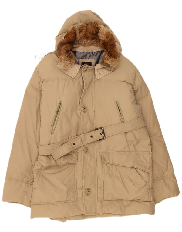 Jaqueta masculina acolchoada com capuz PEUTEREY UK 42 XL bege