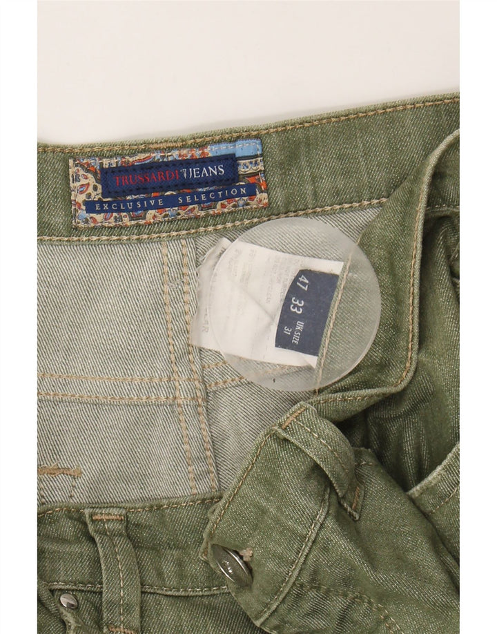 Jeans retos femininos TRUSSARDI W31 L31 algodão verde
