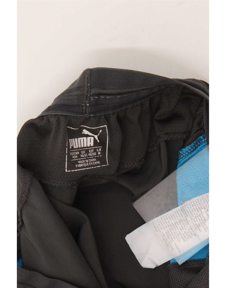 Shorts esportivos masculinos Puma médio cinza colorblock poliéster