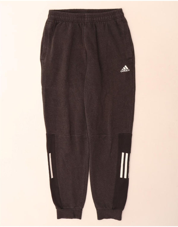 Adidas Mens Treino Calças Joggers Pequeno Algodão Cinza
