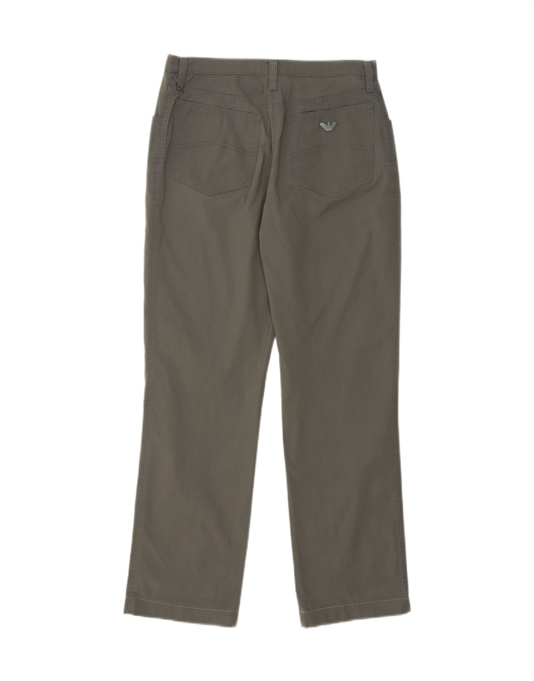ARMANI Womens Straight Casual Trousers W28 L27 Grey Cotton Vintage Armani and Second-Hand Armani from Messina Hembry 