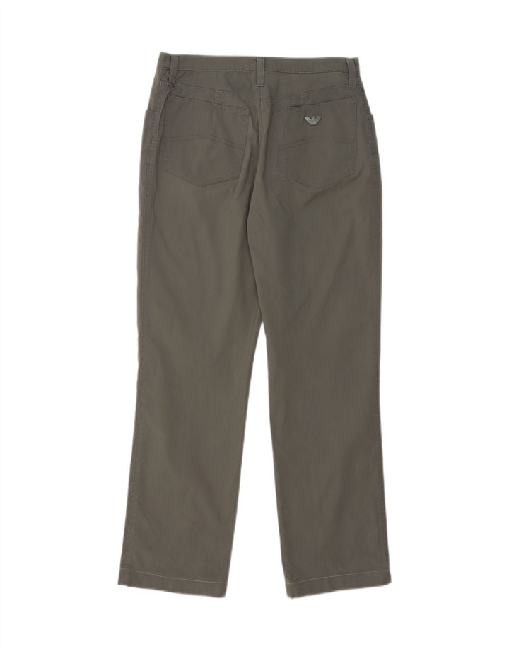 ARMANI Womens Straight Casual Trousers W28 L27 Grey Cotton Vintage Armani and Second-Hand Armani from Messina Hembry 