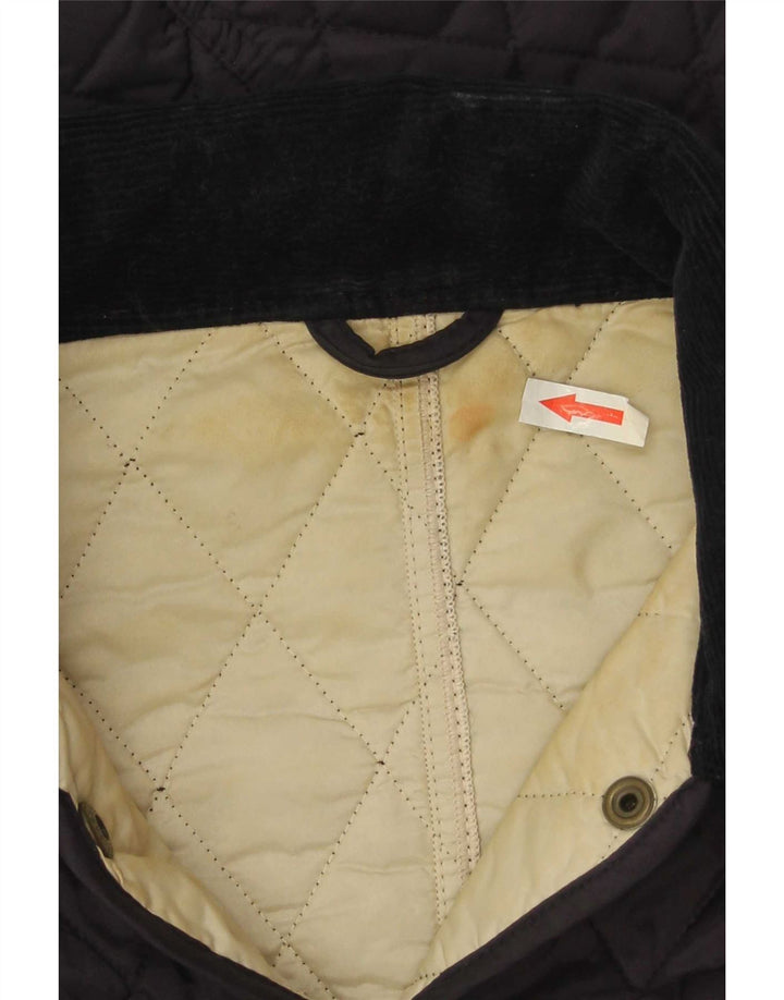 Jaqueta acolchoada feminina Barbour UK 8 pequena poliamida azul marinho