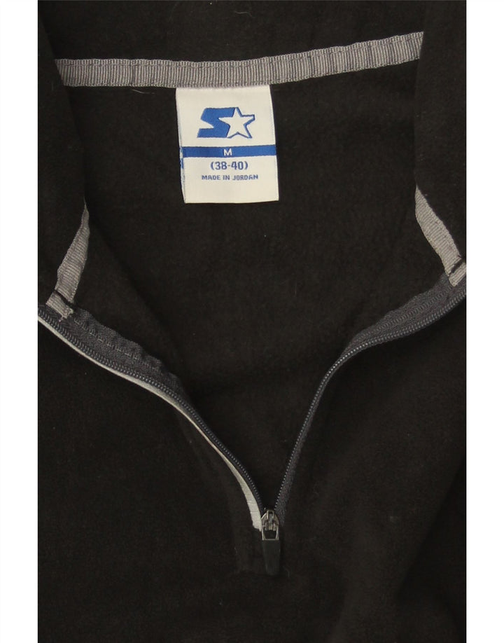 Jumper de lã masculino com zíper e gola STARTER Reino Unido 38/40 poliéster preto médio