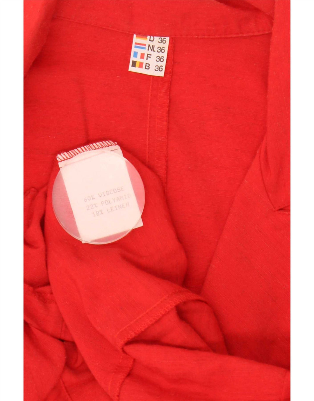 Jaqueta blazer feminina vintage de manga curta com peito duplo UE 36 pequena vermelha