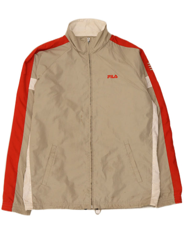 Fila Boys Tracksuit Top Jacket 15-16 Anos XL Bege Colourblock Poliéster