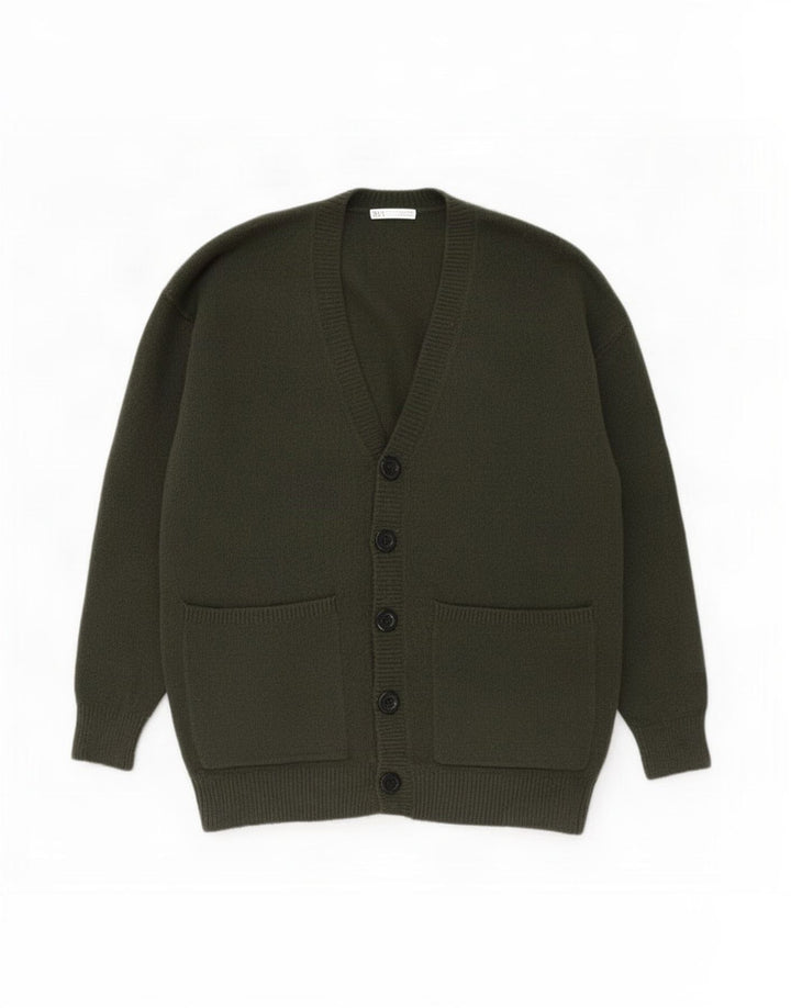 Zara Suéter Cardigan Masculino Médio Acrílico Cáqui