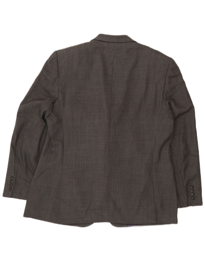 Jaqueta blazer masculina de 2 botões Marks & Spencer Reino Unido 46 XL lã cinza