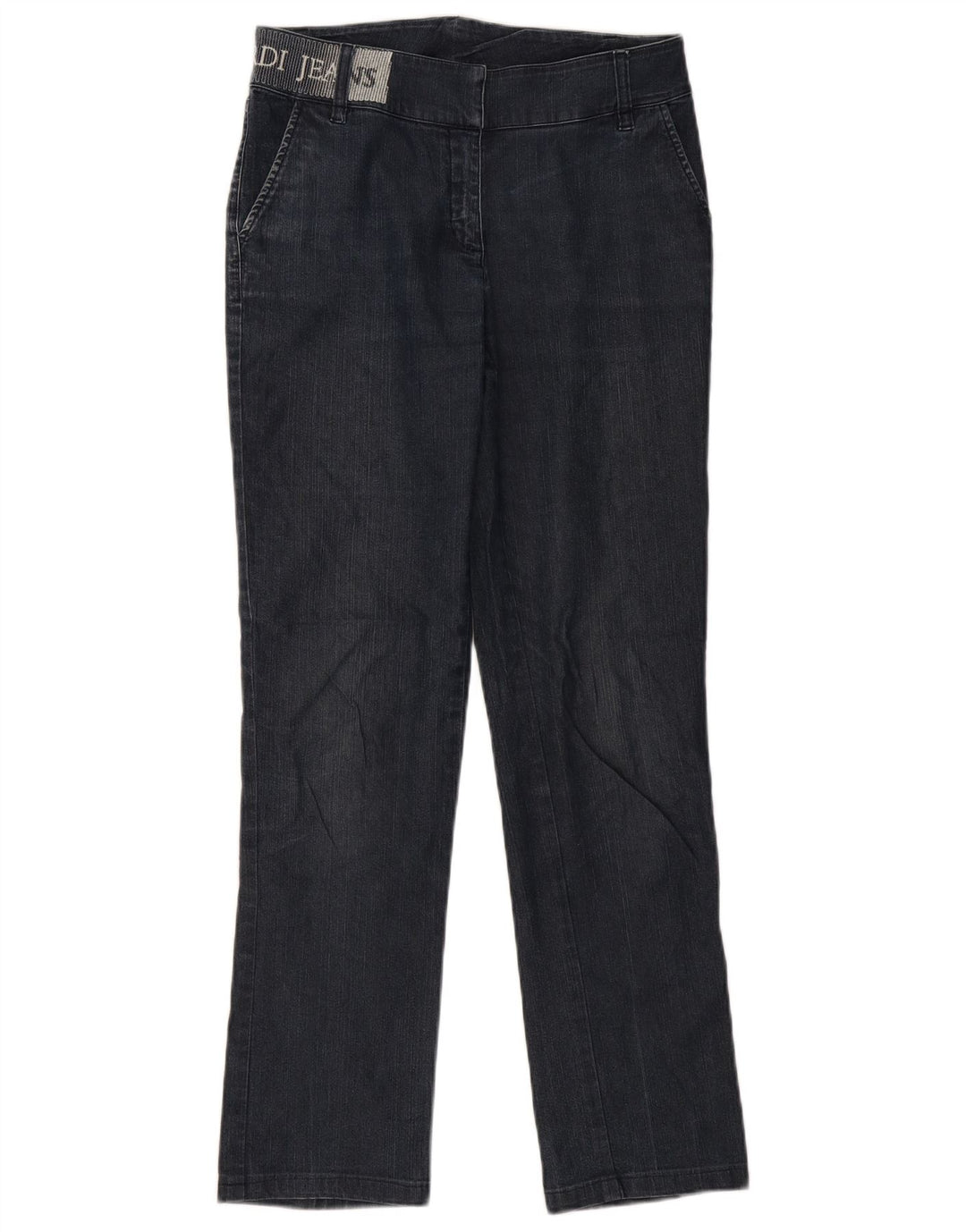 Trussardi Jeans feminino gráfico slim W26 L31 azul marinho