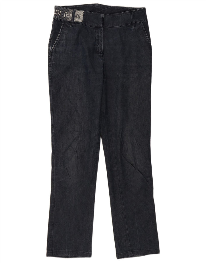 Trussardi Jeans feminino gráfico slim W26 L31 azul marinho