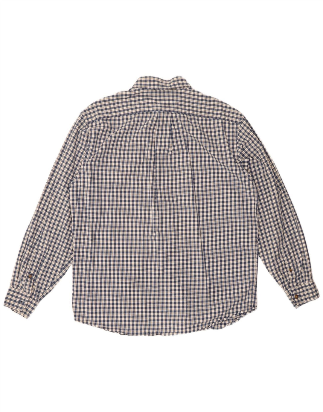 Camisa masculina de flanela Eddie Bauer algodão xadrez azul médio