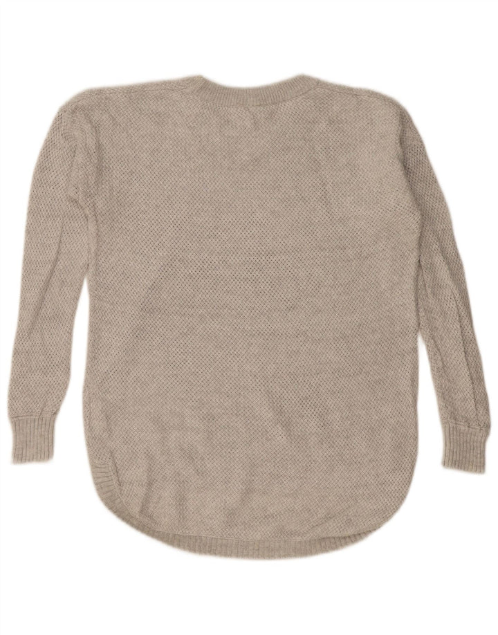 Suéter feminino RIP CURL Longline com gola redonda UK 6 XS algodão cinza
