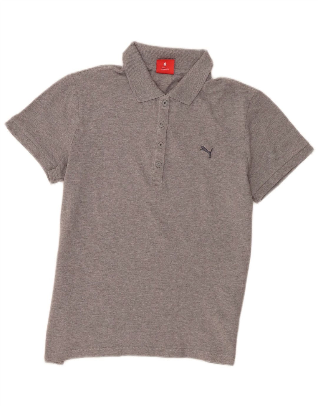 Camisa polo feminina Puma UK 14 algodão cinza médio