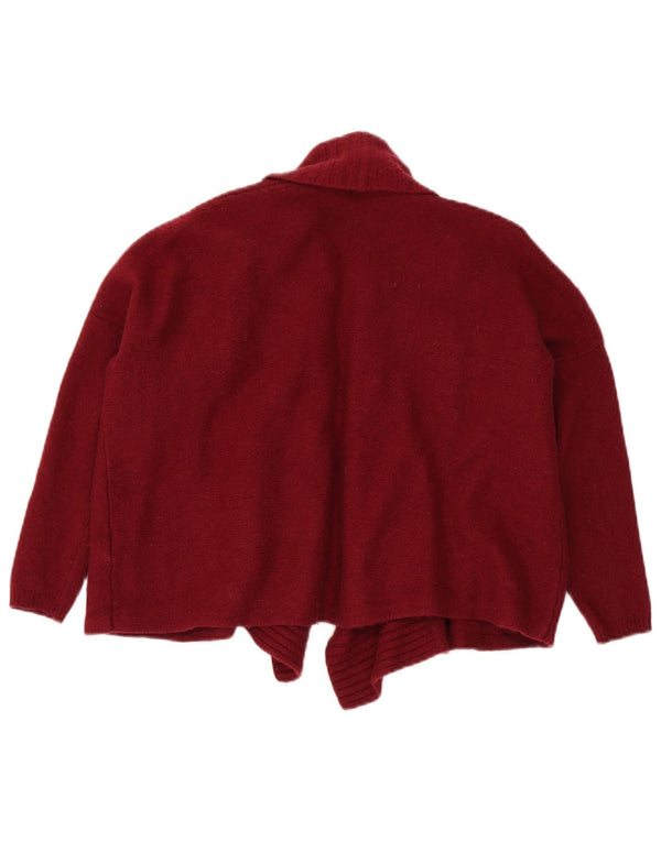 Suéter cardigã feminino Massimo Dutti, manga 3/4, Reino Unido 14 Médio Borgonha