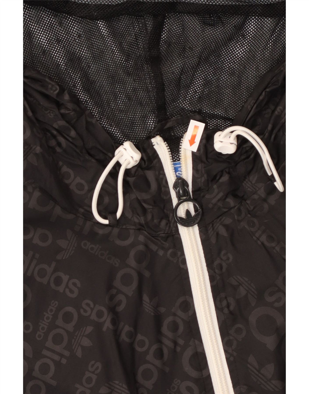 ADIDAS Mens Graphic Hooded Rain Jacket UK 38 Médio Preto Poliamida