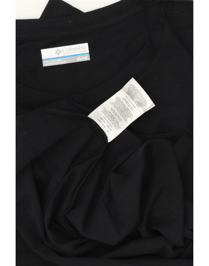 Columbia Mens Graphic Top Manga Longa XL Algodão Preto