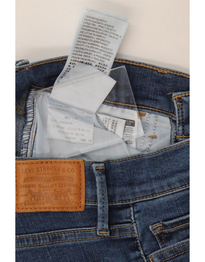 Levi's feminino 710 super skinny jeans w27 l30 algodão azul