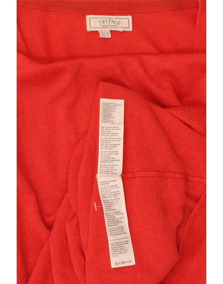Camisola de ligação em ponte com pescoço de barco para mulheres gordas poliéster vermelho médio Reino Unido 14