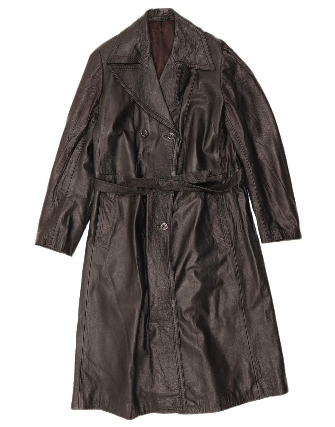 Casaco de couro feminino vintage UK 18 XL preto