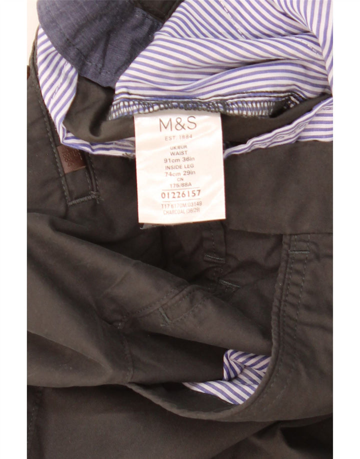 Calça Chino Masculina Marks & Spencer Regular Fit W36 L29 Algodão Cinza