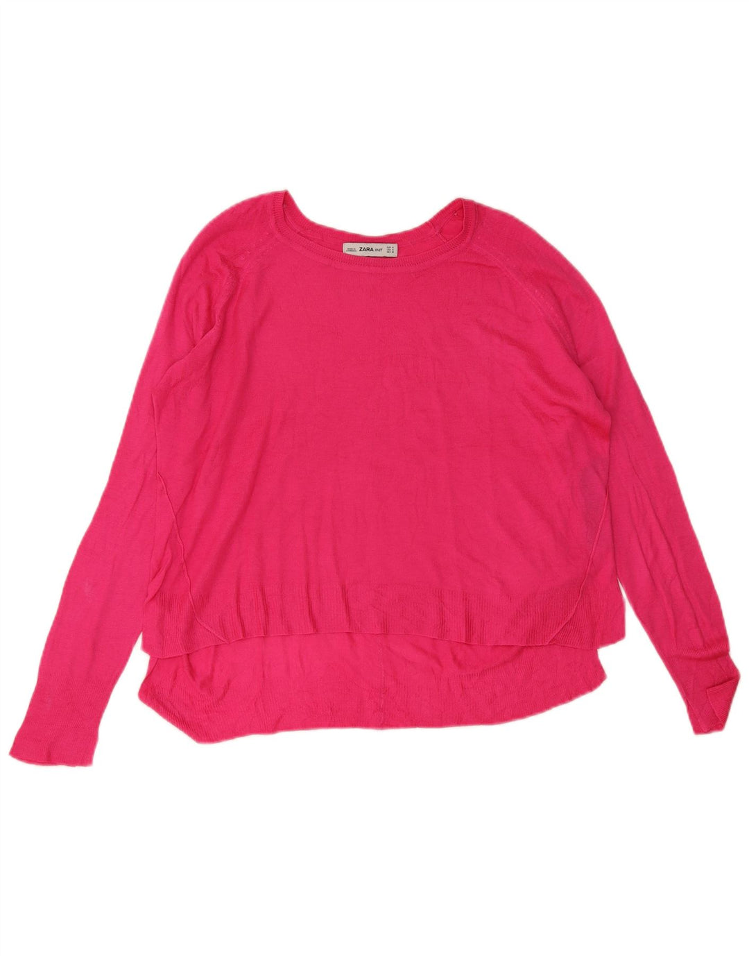 Zara Suéter feminino oversized com gola canoa Reino Unido 14 viscose rosa médio