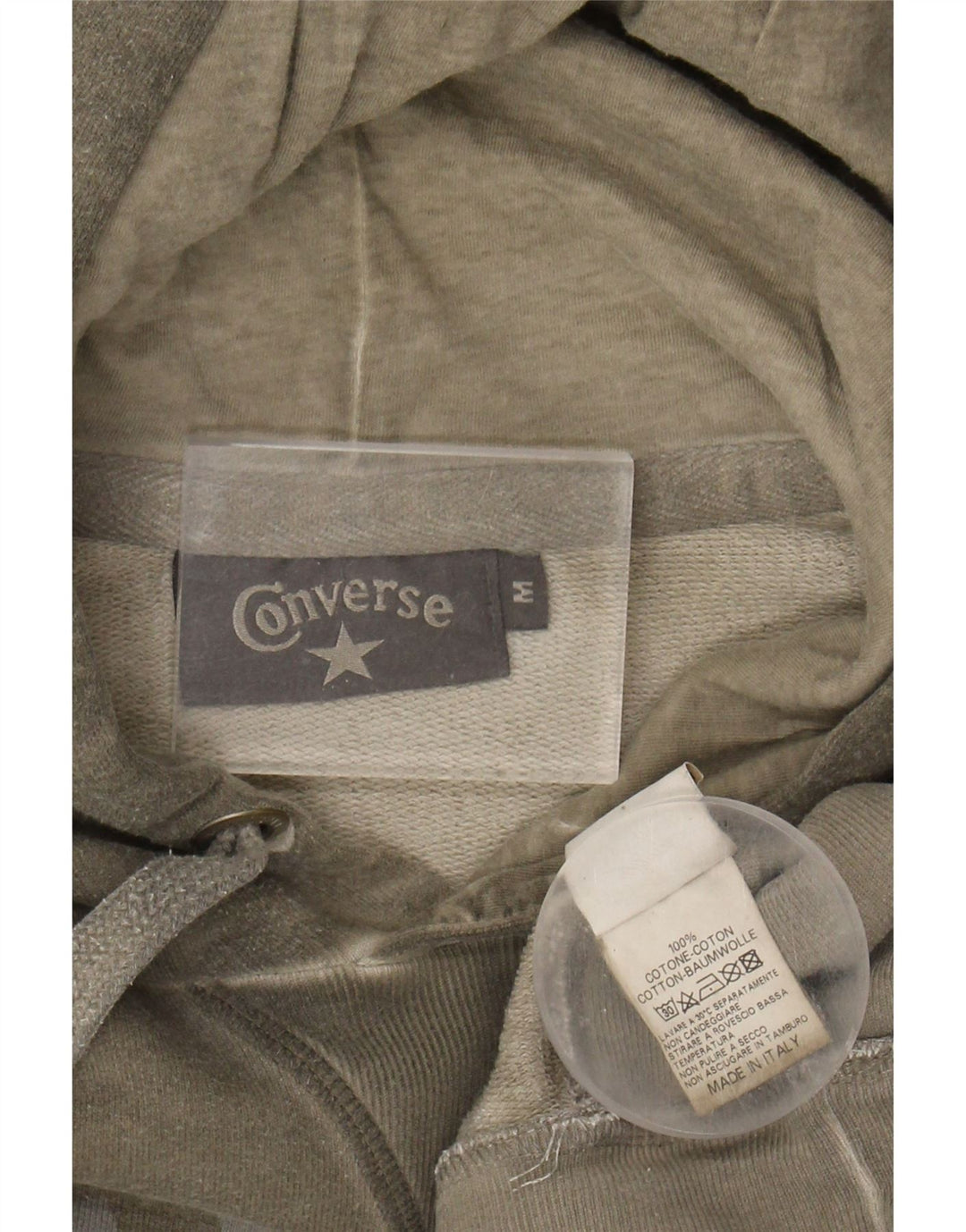 Suéter com capuz gráfico CONVERSE masculino Athletic Dept algodão cinza médio