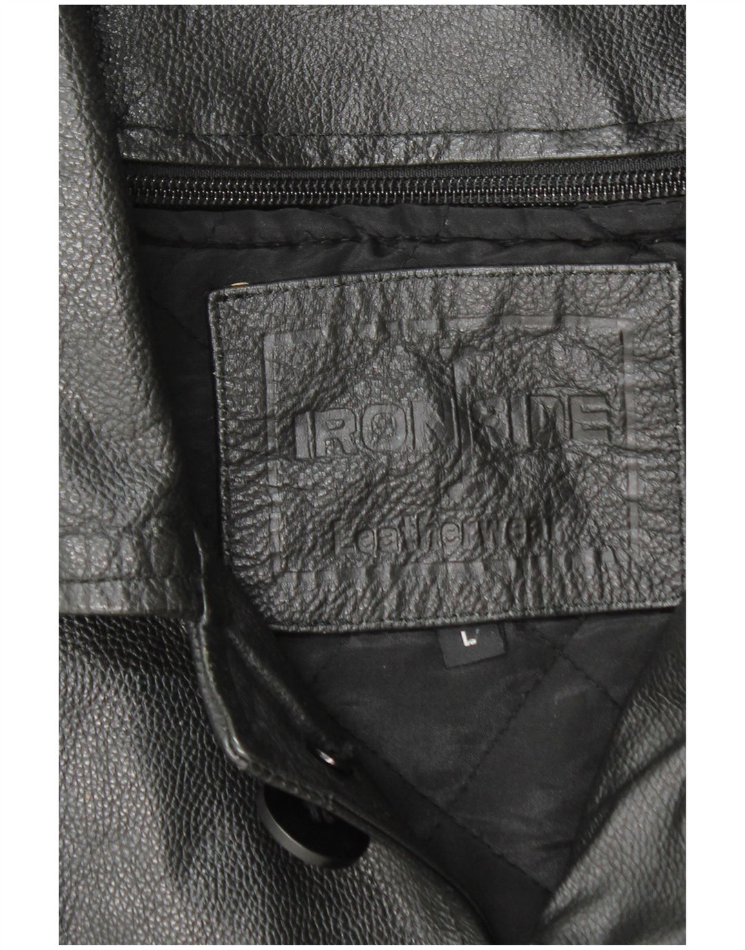 Jaqueta de couro masculina IRONSIDES UK 40 grande couro preto