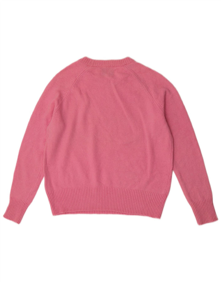 Suéter feminino Superdry com gola redonda, Reino Unido 14, rosa médio
