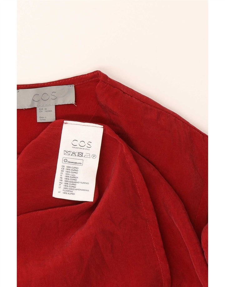 Cos Vestido feminino manga comprida solto ajuste básico UE 36 pequeno vermelho Cupro