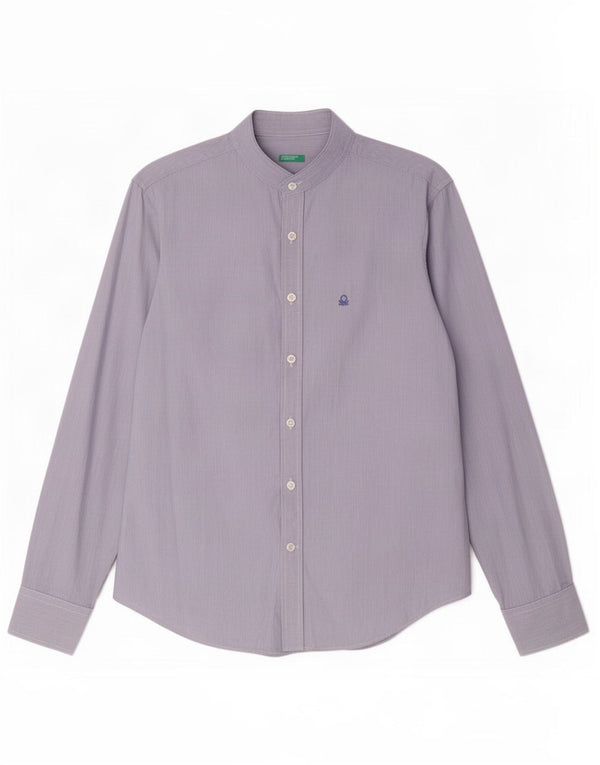 Camisa masculina Benetton pequena listra azul