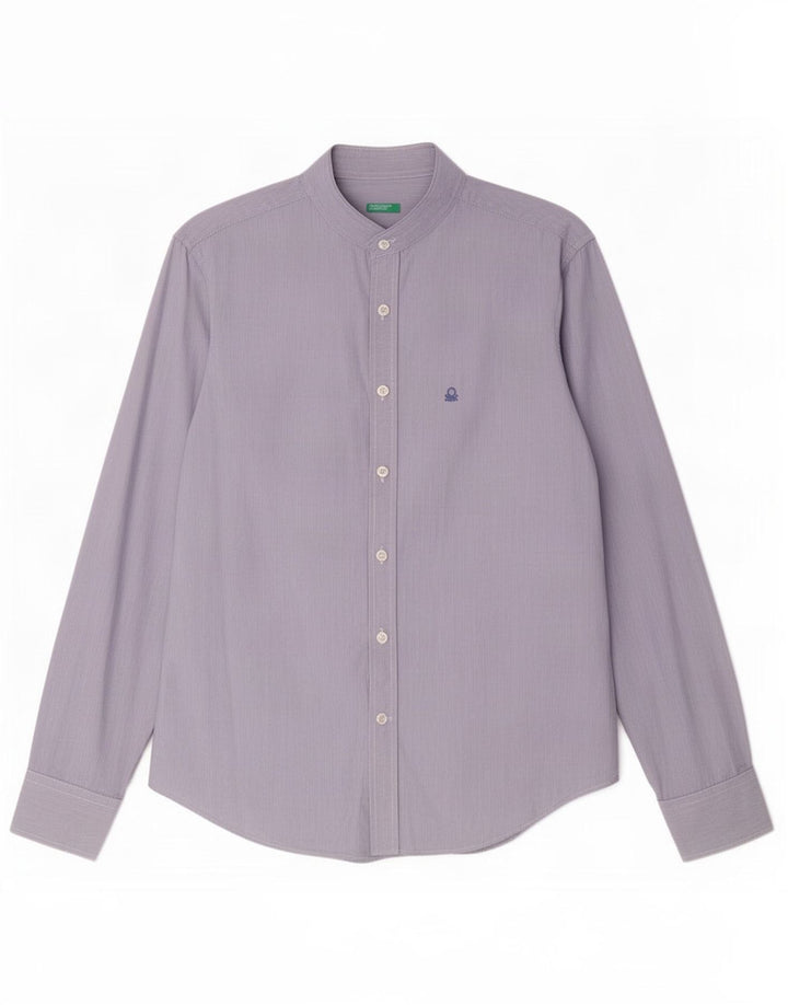 Camisa masculina Benetton pequena listra azul