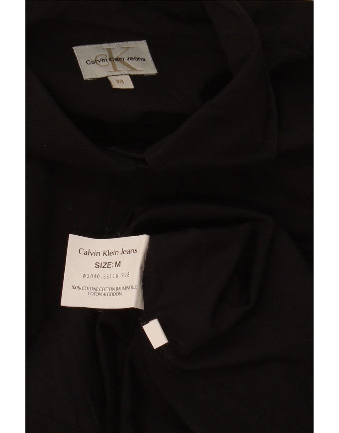 Camisa oversized feminina CALVIN KLEIN Reino Unido 14 algodão preto médio