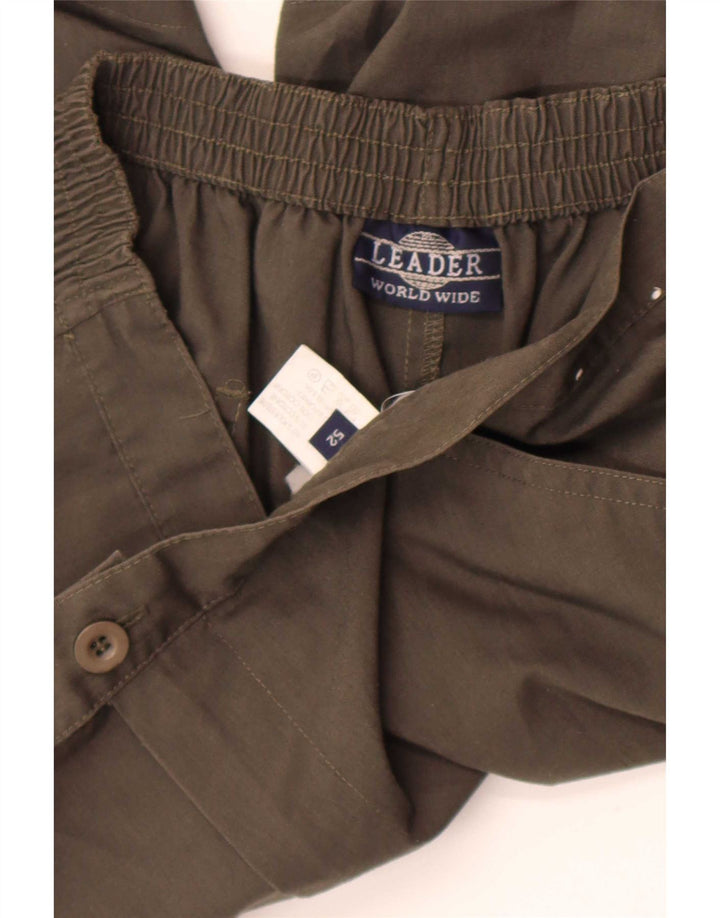 Shorts casuais masculinos Leader W34 grande poliéster cáqui