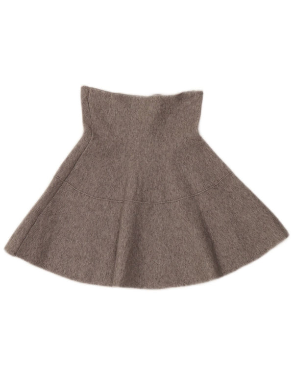 Zara Saia feminina de cintura alta em malha A-Line pequena W26 cinza viscose