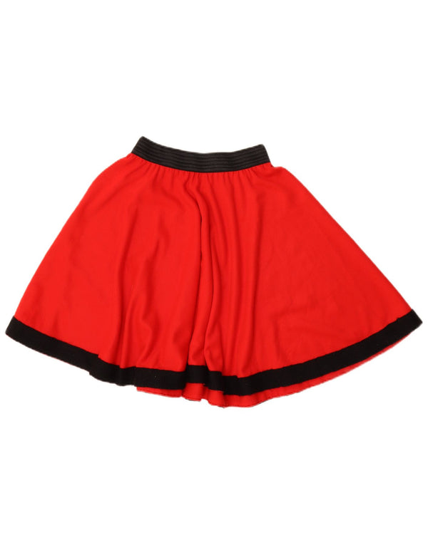 Mini saia feminina vintage W22 2XS vermelho colorblock