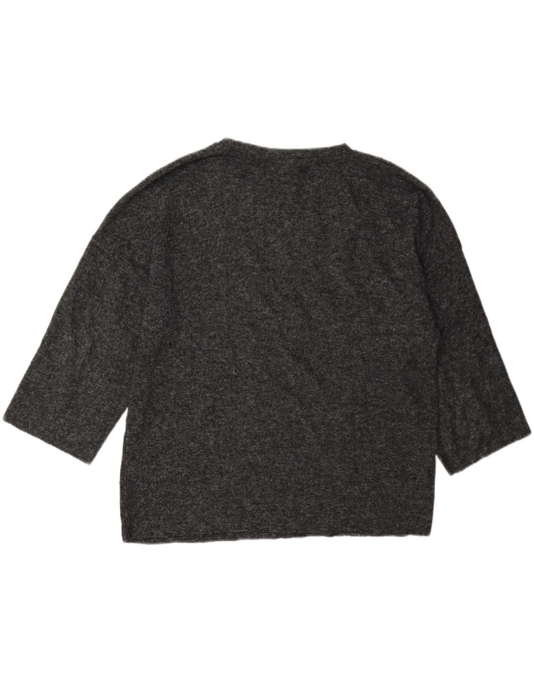Zara Top feminino oversized manga 3/4 Reino Unido 10 pequeno cinza manchado