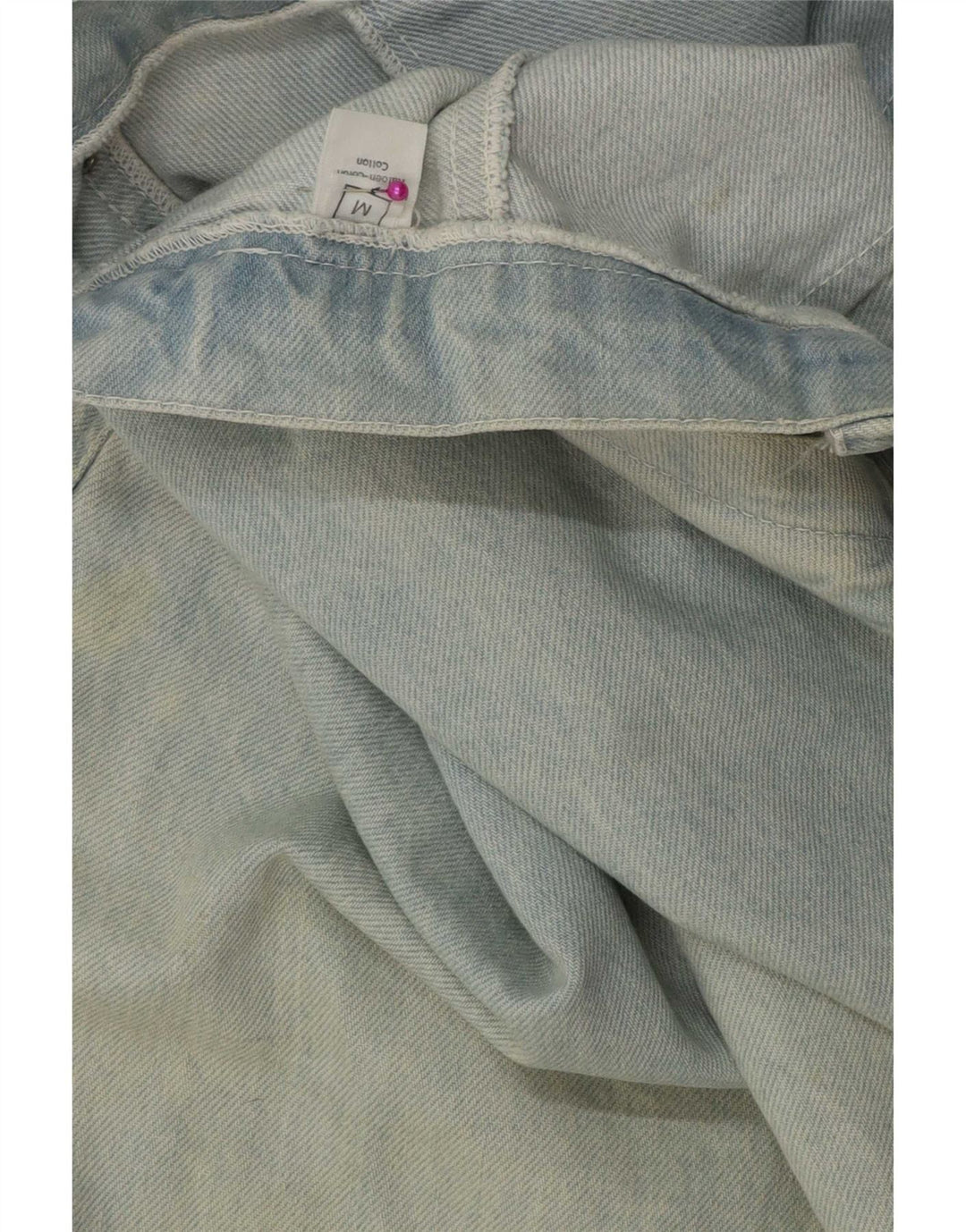 Saia jeans feminina vintage média W28 algodão azul