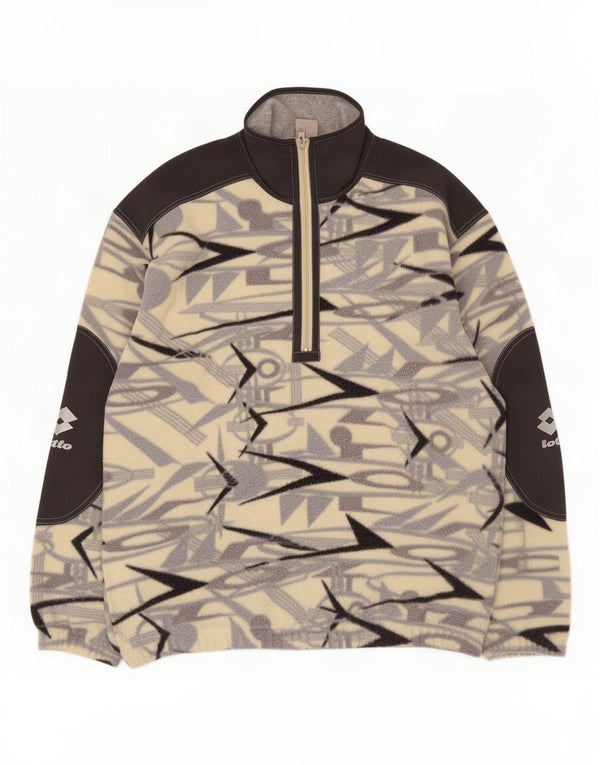Lotto Mens Zip Neck Fleece Jumper XL Poliéster Geométrico Multicolorido