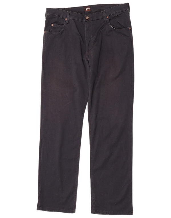 Lee Mens Brooklyn Calça Casual Reta W38 L34 Azul Marinho Algodão