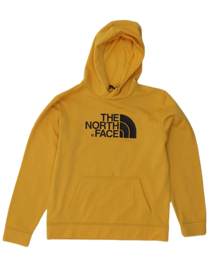 Suéter com capuz gráfico masculino The North Face poliéster amarelo médio